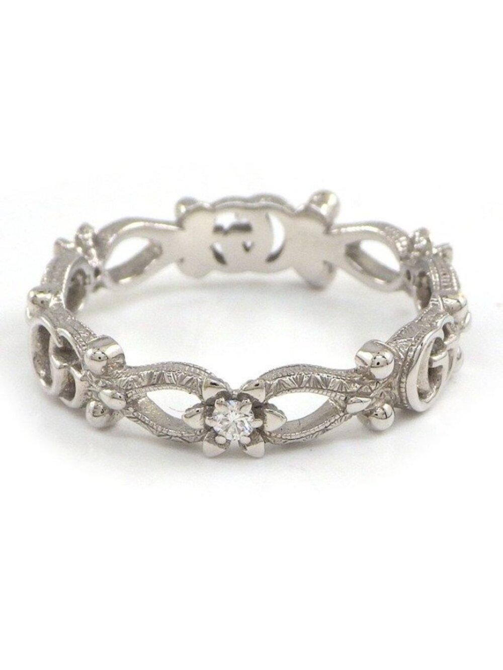 Gucci Ring Flora Double Flower Diamond 18k White Gold - Picture 2 of 7
